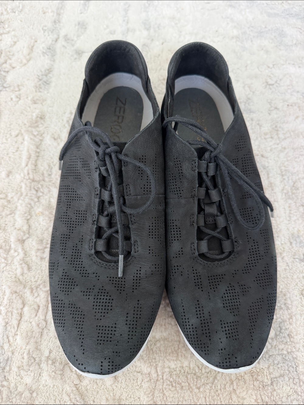 Cole Haan Gray Perforated Lace-Up Oxfords